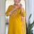 Yellow chanderi heavy thread embroidery work with digital printed dupatta kurta pant set