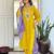 Mustard vichitra silk heavy thread embroidery sequins work with printed dupatta kurta pant set