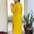 Mustard vichitra silk heavy thread embroidery sequins work with printed dupatta kurta pant set