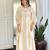 Cream vichitra silk heavy thread embroidery sequins work kurta pant set