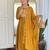 Mustard vichitra silk heavy thread embroidery sequins work kurta pant set