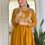 Mustard vichitra silk heavy thread embroidery sequins work kurta pant set