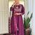 Purple vichitra silk heavy thread embroidery sequins work kurta pant set
