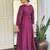 Purple vichitra silk heavy thread embroidery sequins work kurta pant set