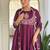 Purple vichitra silk heavy thread embroidery sequins work kurta pant set