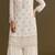 White embroidered chinon semi-stitched palazzo style salwar suit