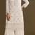 White embroidered chinon stitched palazzo style salwar suit