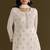 White embroidered chinon semi-stitched palazzo style salwar suit
