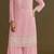 Baby pink embroidered chinon semi-stitched palazzo style salwar suit