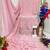 Baby pink embroidered chinon semi-stitched palazzo style salwar suit