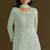 Light green embroidered chinon semi-stitched palazzo style salwar suit