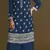Blue embroidered chinon stitched palazzo style salwar suit