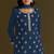 Blue embroidered chinon semi-stitched palazzo style salwar suit