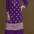 Purple embroidered chinon stitched palazzo style salwar suit