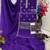 Purple embroidered chinon semi-stitched palazzo style salwar suit