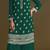 Green embroidered chinon semi-stitched palazzo style salwar suit