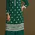 Green embroidered chinon stitched palazzo style salwar suit