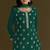Green embroidered chinon semi-stitched palazzo style salwar suit