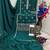 Green embroidered chinon semi-stitched palazzo style salwar suit
