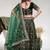 Green cord worked velvet semi stitched lehenga dress