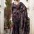 wine printed Lurex Viscose Brasso Saree