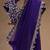 blue fandy satin embroidered saree with blouse