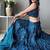 Blue faux georgette embroidered semi stitched lehenga choli with dupatta