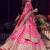 Multicolor thread embroidered georgette laheriya printed lehenga dress