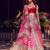 Multicolor thread embroidered georgette laheriya printed lehenga dress