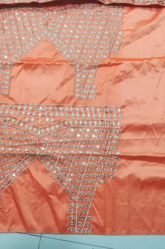 orange silk sequin embroidered lehenga choli