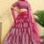 Cherry red zari and sequins embroidered faux georgette lehenga choli