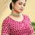 Cherry red zari and sequins embroidered faux georgette lehenga choli