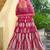 Cherry red zari and sequins embroidered faux georgette lehenga choli
