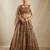 Brown sequin embroidered net lehenga choli