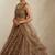 Brown sequin embroidered net lehenga choli
