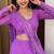 Lavender Embroidered Faux Georgette Lehenga