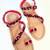 Red woven leather flats