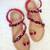 Red woven leather flats