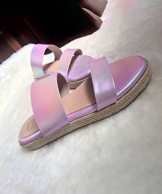 Purple solid leather sandals 1
