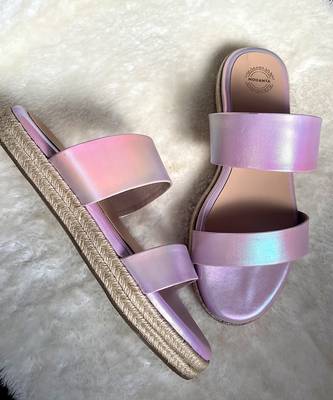 Purple solid leather sandals 2