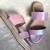 Purple solid leather sandals