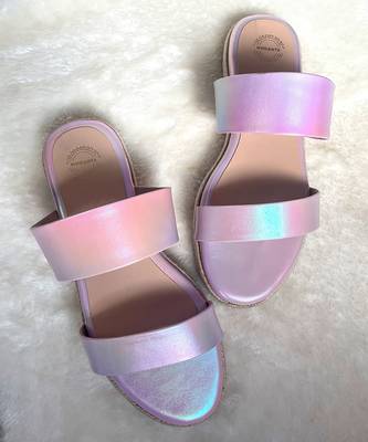 Purple solid leather sandals 3