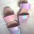 Purple solid leather sandals