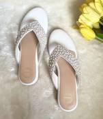 White woven leather sandals