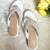 White woven leather sandals