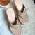 Beige woven leather wedges
