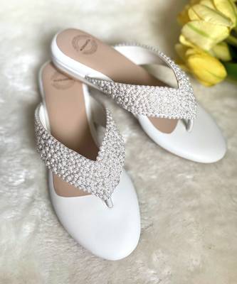 White woven leather sandals 4
