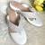 White woven leather sandals
