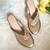 Gold woven textile wedges