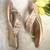 Gold woven textile wedges